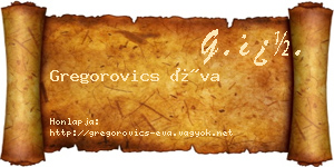Gregorovics Éva névjegykártya